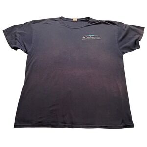 Jerzees Dri-Power Active Navy Blue Air Flow Company Graphic T-Shirt Men's XL